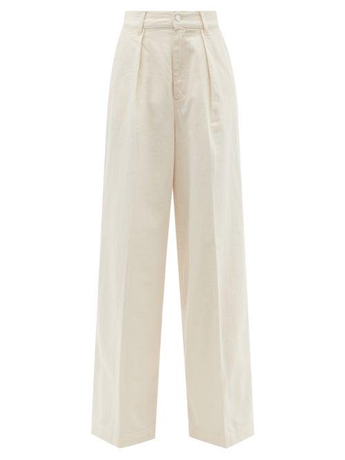 Ladies Rtw Made In Tomboy - Enea High-rise Wide-leg Jeans - Womens - Cream