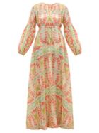 Matchesfashion.com Le Sirenuse, Positano - Barbara Fish Tail Print Cotton Dress - Womens - Pink Multi