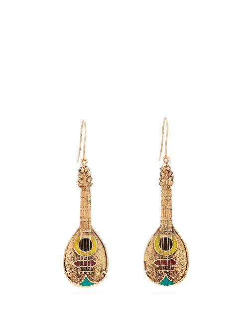 Matchesfashion.com Wai Wai - X Betina De Luca Bandolim Metal Drop Earrings - Womens - Gold