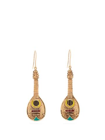 Matchesfashion.com Wai Wai - X Betina De Luca Bandolim Metal Drop Earrings - Womens - Gold