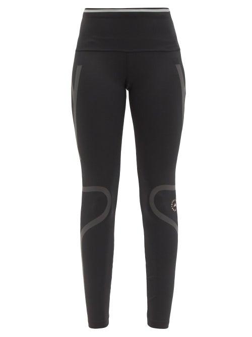 Matchesfashion.com Adidas By Stella Mccartney - Truepace Reflective-tape High-rise Jersey Leggings - Womens - Black