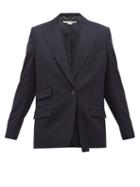 Matchesfashion.com Stella Mccartney - Single Breasted Wool Twill Blazer - Womens - Navy