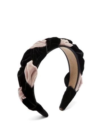 Matchesfashion.com Eliurpi - Braided Velvet Headband - Womens - Pink Multi