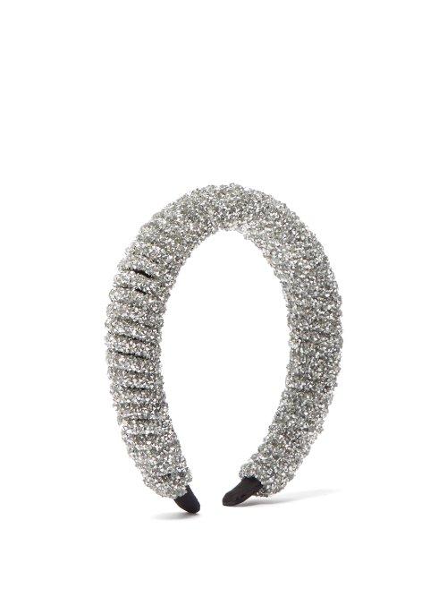 Matchesfashion.com Germanier - Crystal Embellished Headband - Womens - Silver