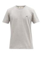Matchesfashion.com Maison Kitsun - Fox Head-patch Cotton-jersey T-shirt - Mens - Grey