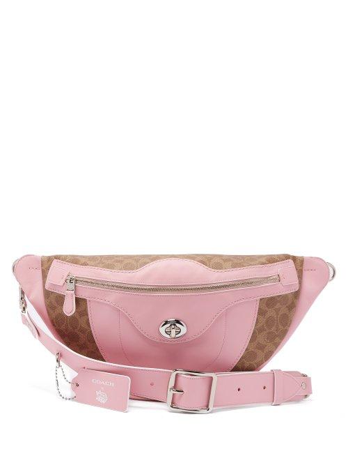 Matchesfashion.com Matty Bovan - Coach X Matty Bovan L Signature Canvas Belt Bag - Womens - Light Pink