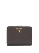 Prada Compact Zip-around Saffiano Leather Wallet