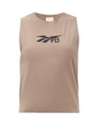 Reebok X Victoria Beckham - Logo-print Jersey Tank Top - Womens - Khaki