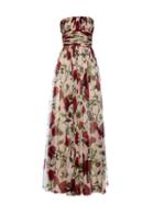 Dolce & Gabbana Rose-print Silk-chiffon Gown