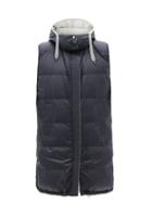 Ladies Rtw Brunello Cucinelli - Reversible Quilted Down Technical-shell Gilet - Womens - Navy Multi
