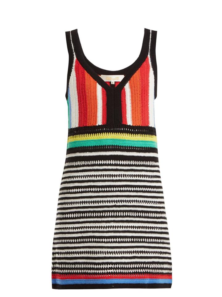 Diane Von Furstenberg Striped Crochet-knit Cotton Dress