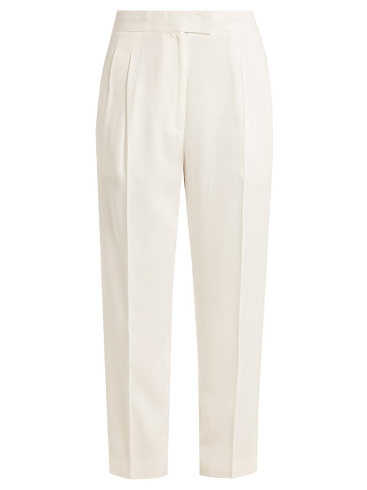 Khaite Esther High-rise Straight-leg Crepe Trousers