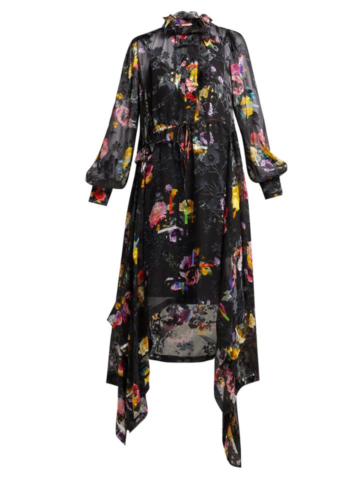 Preen By Thornton Bregazzi Amelia Floral-devor Satin Midi Dress