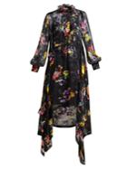 Preen By Thornton Bregazzi Amelia Floral-devor Satin Midi Dress
