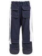 Matchesfashion.com Loewe - Drawstring Flap Pocket Linen Blend Trousers - Womens - Dark Blue