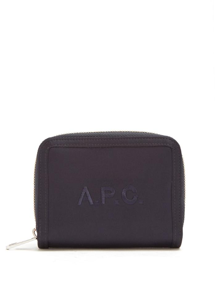 A.p.c. Logo-embroidered Zip-around Canvas Wallet