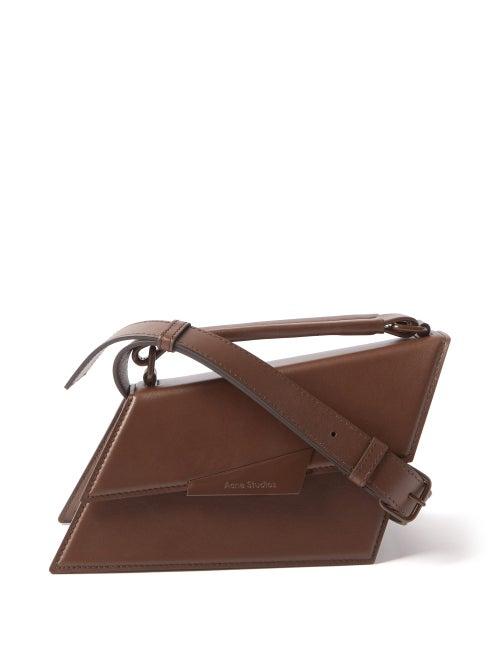 Acne Studios - Agost Asymmetric Leather Shoulder Bag - Womens - Brown