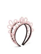 Matchesfashion.com Simone Rocha - Double Wiggle Crystal Embellished Headband - Womens - Pink