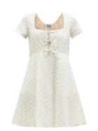Matchesfashion.com Thierry Colson - Wilfried Dot-print Cotton-blend Voile Mini Dress - Womens - White Print