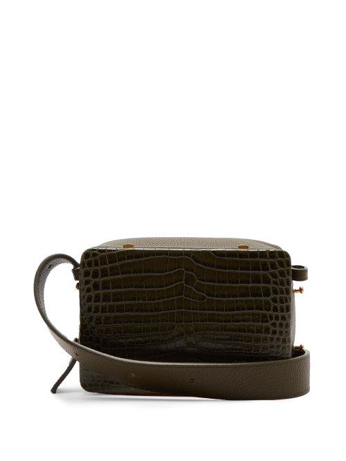 Matchesfashion.com Lutz Morris - Maya Crocodile Effect Leather Cross Body Bag - Womens - Khaki