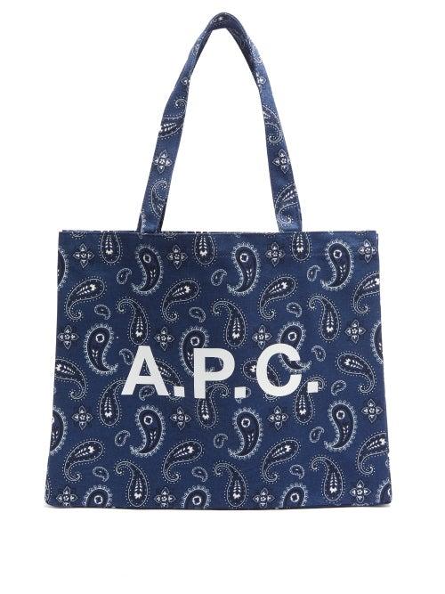 Matchesfashion.com A.p.c. - Diane Paisley-print Canvas Tote Bag - Mens - Navy