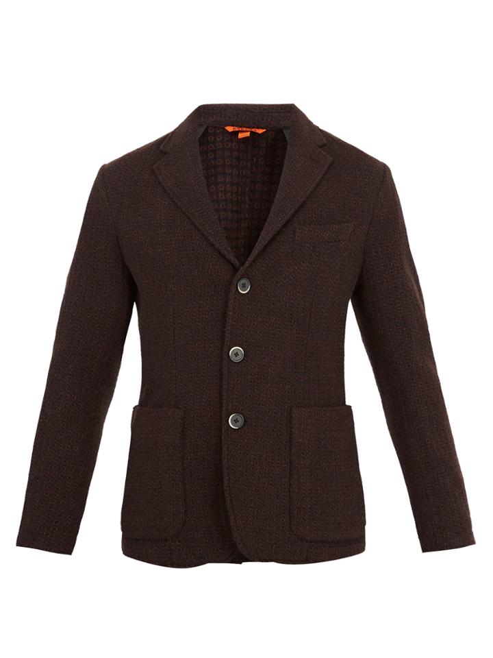 Barena Venezia Square-jacquard Single-breasted Wool-blend Blazer