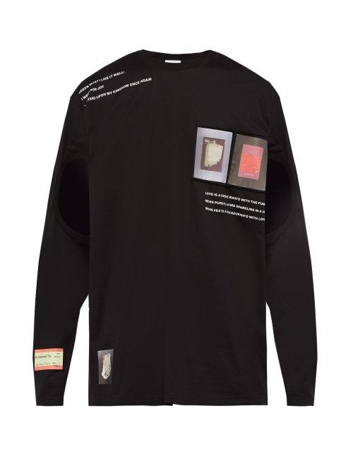 Matchesfashion.com Burberry - Cut Out Cotton T Shirt - Mens - Black Multi