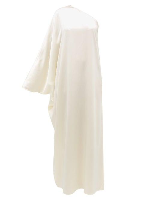 Matchesfashion.com La Collection - Maui One-shoulder Silk-charmeuse Gown - Womens - Ivory