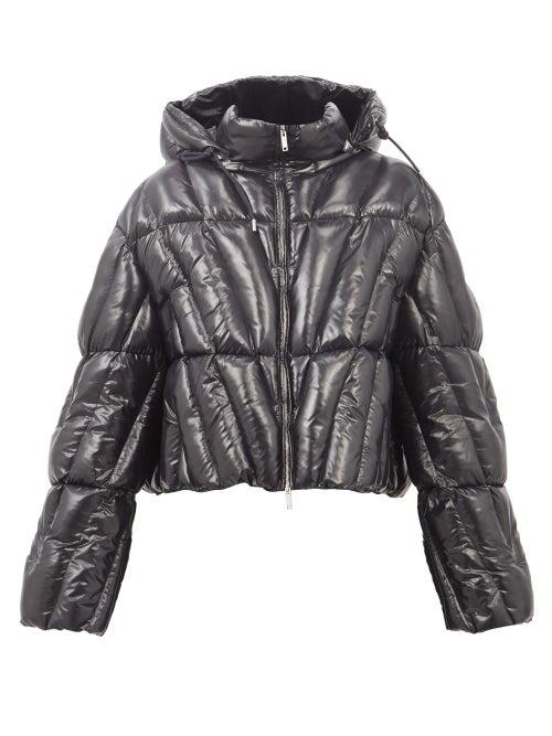 Valentino - Optical Valentino Hooded Padded-nylon Coat - Womens - Black