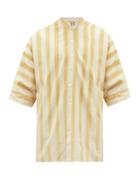 Matchesfashion.com 11.11 / Eleven Eleven - Striped Organic Cotton-twill Shirt - Mens - Yellow Multi