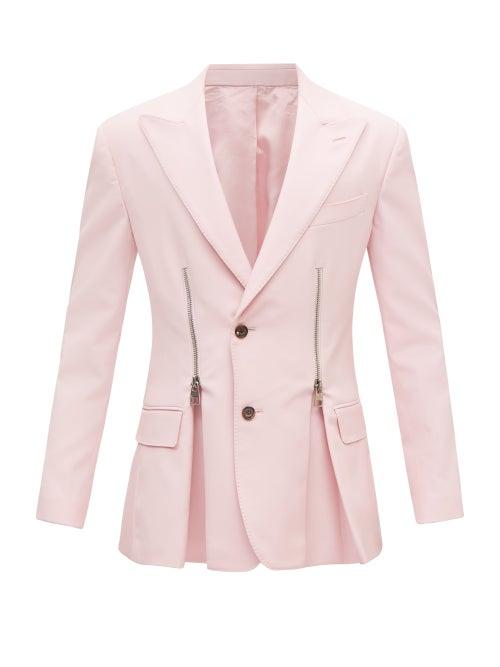 Alexander Mcqueen - Zip-embellished Suit Jacket - Mens - Pink