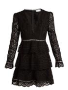 Matchesfashion.com Zimmermann - Tali Embroidered Cotton Dress - Womens - Black