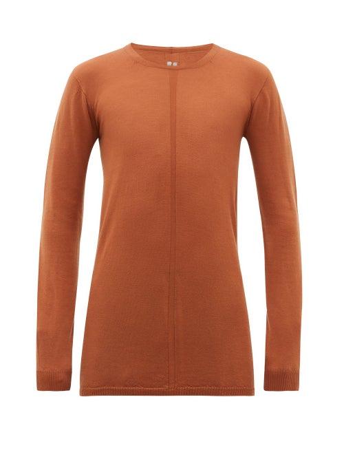 Matchesfashion.com Rick Owens - Crew Neck Wool Sweater - Mens - Camel