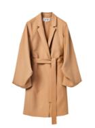 Matchesfashion.com Loewe - Wide-sleeve Belted Wrap Coat - Womens - Light Brown