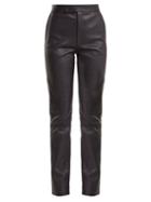 Matchesfashion.com Helmut Lang - Leather Suit Trousers - Womens - Navy