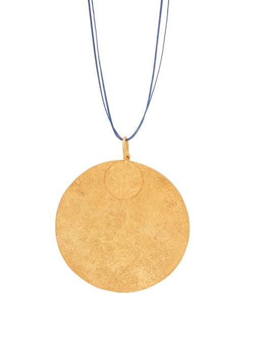Matchesfashion.com Pippa Small Turquoise Mountain - Rangin Gold Vermeil Disc Necklace - Womens - Gold