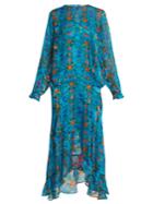 Preen By Thornton Bregazzi Mai Long-sleeved Silk-blend Devor Dress