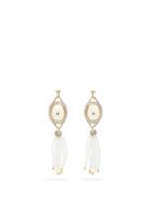 Matchesfashion.com Jade Jagger - Diamond, Moonstone & 18kt Gold Earrings - Womens - White Multi