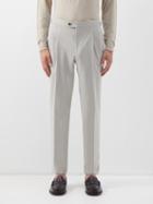 Thom Sweeney - Pleated Wool-blend Tapered-leg Trousers - Mens - Beige