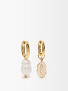 Anita Berisha - Femme Mismatched Pearl & 12kt Gold-plated Earrings - Womens - Gold Multi