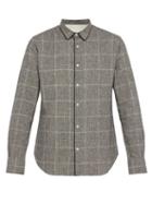 Matchesfashion.com Officine Gnrale - Lipp Stitch Checked Cotton Blend Shirt - Mens - Grey