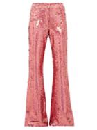 Matchesfashion.com Raey - Sequinned Slim Leg Flared Trousers - Womens - Pink