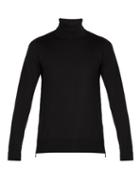 Matchesfashion.com Balmain - Embossed Coin Roll Neck Sweater - Mens - Black