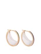 Noor Fares Spiral Moon Rainbow Grey-gold Earrings