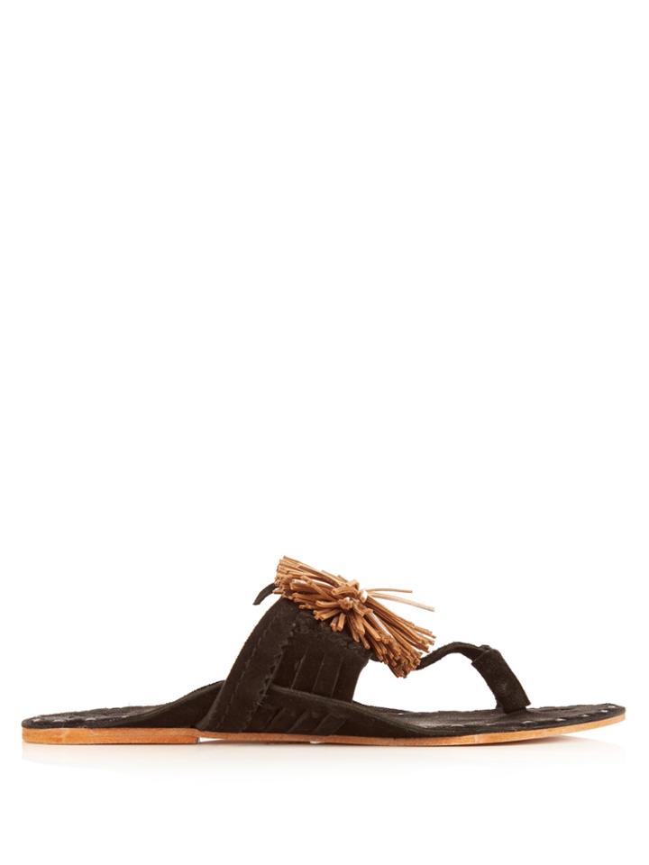 Figue Twiggy Pompom Suede Sandals