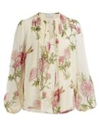 Matchesfashion.com Giambattista Valli - Floral Print Silk Georgette Blouse - Womens - Ivory Multi