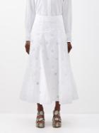 Chlo - Broderie-anglaise Cotton-poplin Skirt - Womens - White