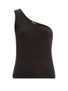 Matchesfashion.com Albus Lumen - One-shoulder Cotton-blend Terry Top - Womens - Black