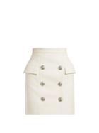 Matchesfashion.com Balmain - High Waist Tweed Mini Skirt - Womens - White