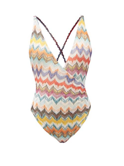 Matchesfashion.com Missoni Mare - Zigzag-woven Wrap Swimsuit - Womens - Multi